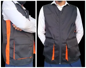 Gilet de travail Noire Bandes Oranges