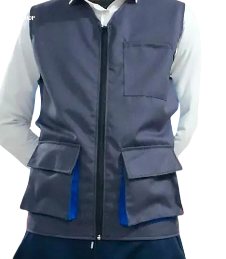 GILET GRIS BLEU