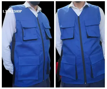 Gilet de travail Bleu Roi Bandes Noire