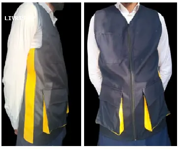 Gilet de travail Bleu Bandes Jaunes